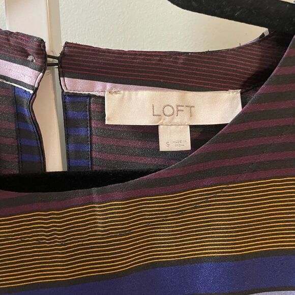 Loft Striped Long Sleeve Dressy Blouse - Picture 3 of 4